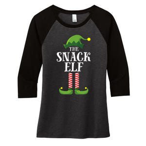 Snack Elf Matching Family Group Christmas Party Women's Tri-Blend 3/4-Sleeve Raglan Shirt