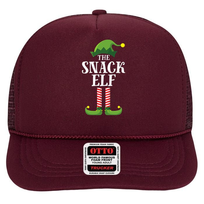 Snack Elf Matching Family Group Christmas Party High Crown Mesh Back Trucker Hat