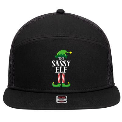 Sassy Elf Matching Family Group Christmas Party 7 Panel Mesh Trucker Snapback Hat