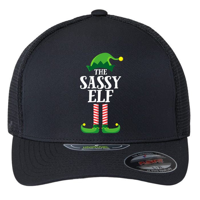 Sassy Elf Matching Family Group Christmas Party Flexfit Unipanel Trucker Cap