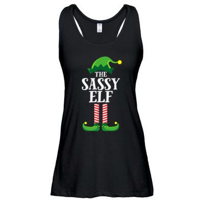 Sassy Elf Matching Family Group Christmas Party Ladies Essential Flowy Tank