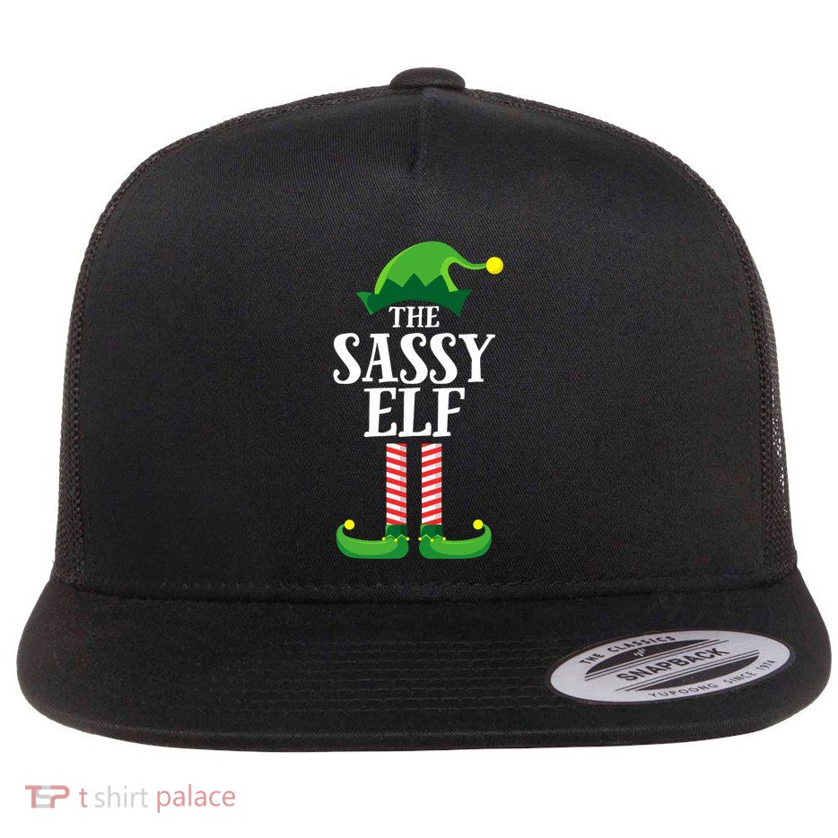 Sassy Elf Matching Family Group Christmas Party Flatbill Hat