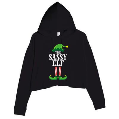 Sassy Elf Matching Family Group Christmas Party Crop Fleece Hoodie