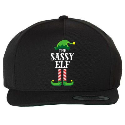 Sassy Elf Matching Family Group Christmas Party Wool Snapback Cap