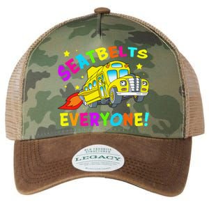 Seatbelts Everyone Magic School Bus Driver Halloween Costume Legacy Tie Dye Trucker Hat