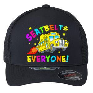 Seatbelts Everyone Magic School Bus Driver Halloween Costume Flexfit Unipanel Trucker Cap