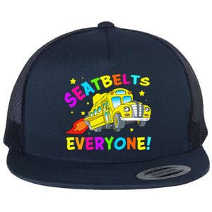 Seatbelts Everyone Magic School Bus Driver Halloween Costume Flat Bill Trucker Hat