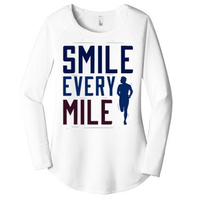 Smile Every Mile Jogging And Running Inspiration Women's Perfect Tri Tunic Long Sleeve Shirt