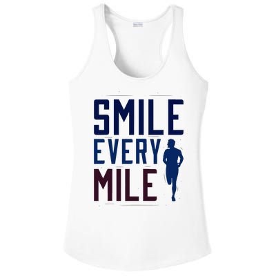 Smile Every Mile Jogging And Running Inspiration Ladies PosiCharge Competitor Racerback Tank