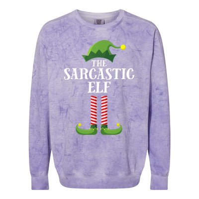 Sarcastic Elf Matching Family Group Christmas Party Colorblast Crewneck Sweatshirt