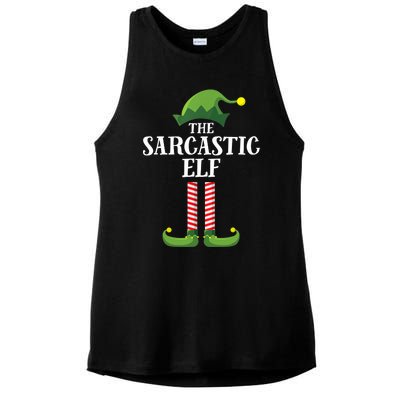 Sarcastic Elf Matching Family Group Christmas Party Ladies PosiCharge Tri-Blend Wicking Tank