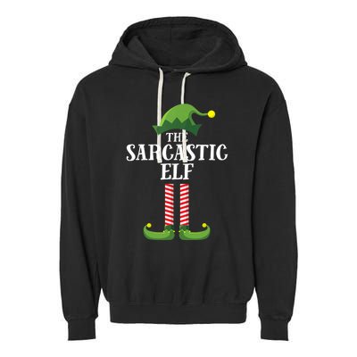 Sarcastic Elf Matching Family Group Christmas Party Garment-Dyed Fleece Hoodie