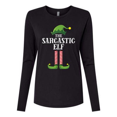 Sarcastic Elf Matching Family Group Christmas Party Womens Cotton Relaxed Long Sleeve T-Shirt