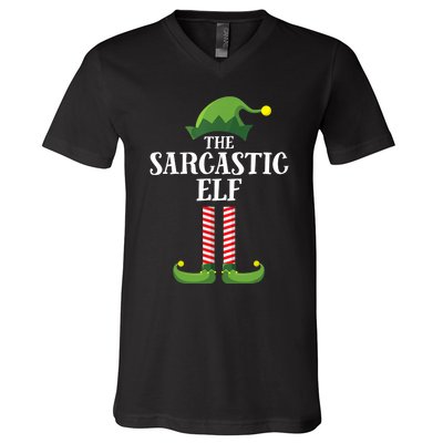 Sarcastic Elf Matching Family Group Christmas Party V-Neck T-Shirt