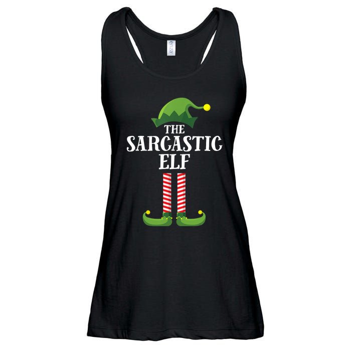 Sarcastic Elf Matching Family Group Christmas Party Ladies Essential Flowy Tank