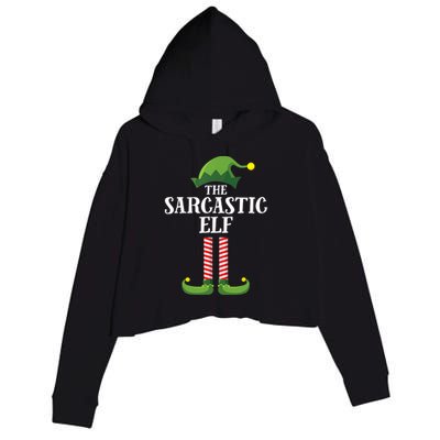 Sarcastic Elf Matching Family Group Christmas Party Crop Fleece Hoodie