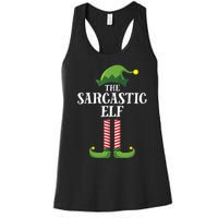 Sarcastic Elf Matching Family Group Christmas Party Women's Racerback Tank