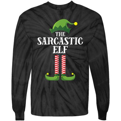 Sarcastic Elf Matching Family Group Christmas Party Tie-Dye Long Sleeve Shirt