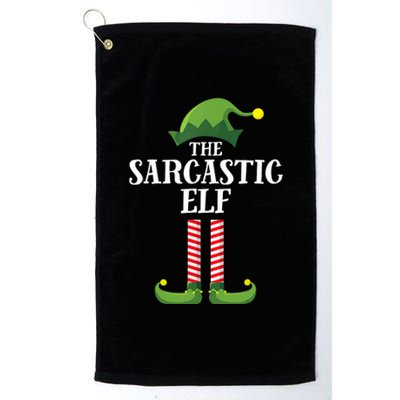 Sarcastic Elf Matching Family Group Christmas Party Platinum Collection Golf Towel