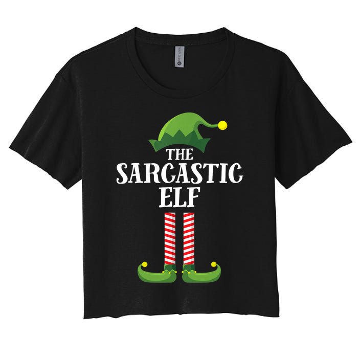 Sarcastic Elf Matching Family Group Christmas Party Women's Crop Top Tee