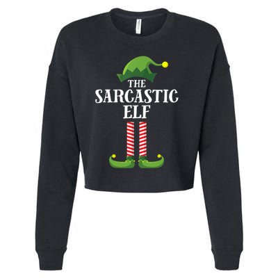 Sarcastic Elf Matching Family Group Christmas Party Cropped Pullover Crew