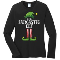 Sarcastic Elf Matching Family Group Christmas Party Ladies Long Sleeve Shirt