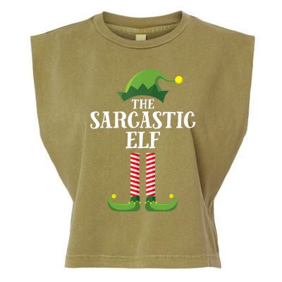 Sarcastic Elf Matching Family Group Christmas Party Garment-Dyed Women's Muscle Tee