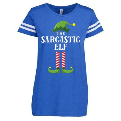 Sarcastic Elf Matching Family Group Christmas Party Enza Ladies Jersey Football T-Shirt