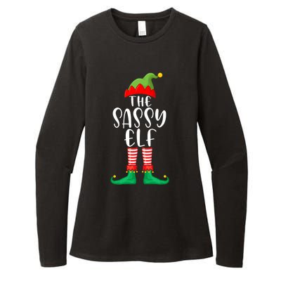 Sassy Elf Matching Family Group Christmas Party Pajama Gift Womens CVC Long Sleeve Shirt