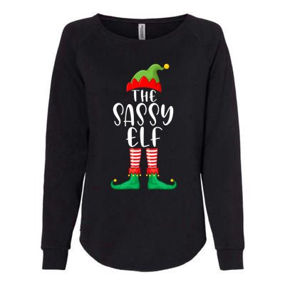 Sassy Elf Matching Family Group Christmas Party Pajama Gift Womens California Wash Sweatshirt