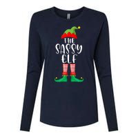 Sassy Elf Matching Family Group Christmas Party Pajama Gift Womens Cotton Relaxed Long Sleeve T-Shirt