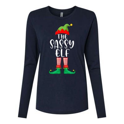 Sassy Elf Matching Family Group Christmas Party Pajama Gift Womens Cotton Relaxed Long Sleeve T-Shirt