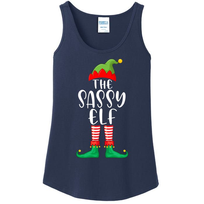 Sassy Elf Matching Family Group Christmas Party Pajama Gift Ladies Essential Tank