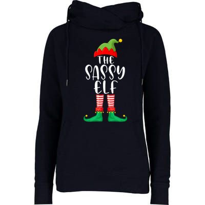 Sassy Elf Matching Family Group Christmas Party Pajama Gift Womens Funnel Neck Pullover Hood