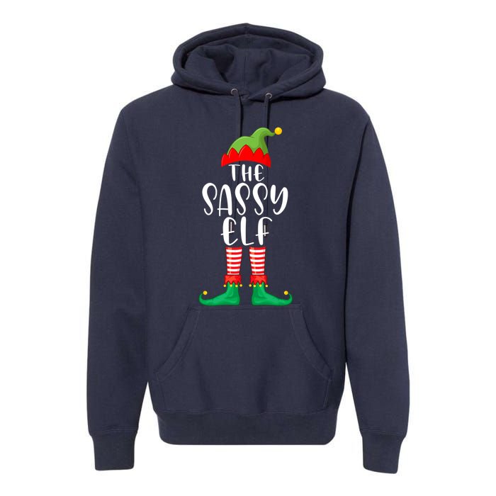 Sassy Elf Matching Family Group Christmas Party Pajama Gift Premium Hoodie