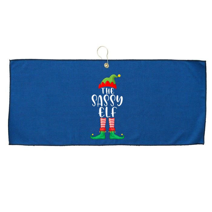 Sassy Elf Matching Family Group Christmas Party Pajama Gift Large Microfiber Waffle Golf Towel