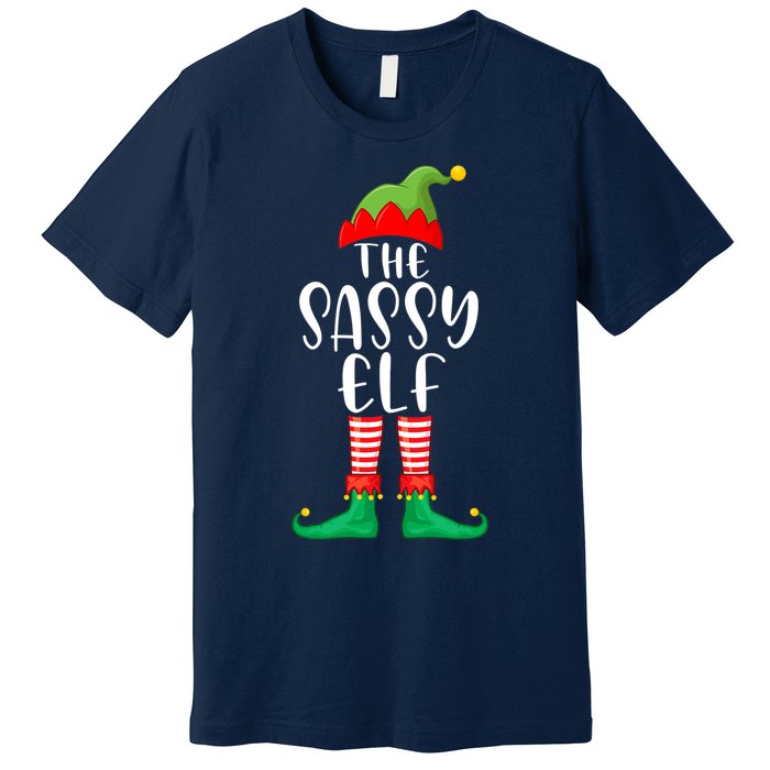 Sassy Elf Matching Family Group Christmas Party Pajama Gift Premium T-Shirt