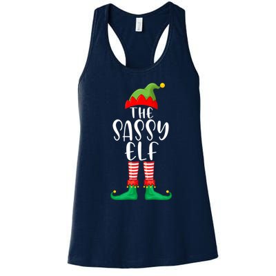 Sassy Elf Matching Family Group Christmas Party Pajama Gift Women's Racerback Tank