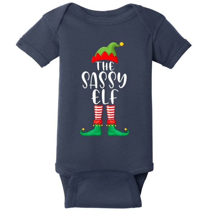 Sassy Elf Matching Family Group Christmas Party Pajama Gift Baby Bodysuit