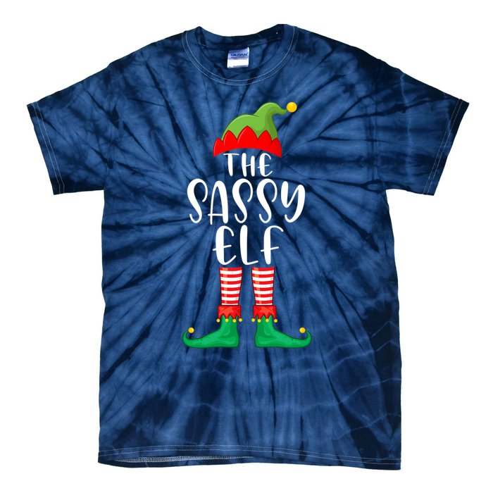 Sassy Elf Matching Family Group Christmas Party Pajama Gift Tie-Dye T-Shirt