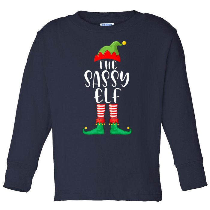 Sassy Elf Matching Family Group Christmas Party Pajama Gift Toddler Long Sleeve Shirt