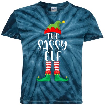 Sassy Elf Matching Family Group Christmas Party Pajama Gift Kids Tie-Dye T-Shirt