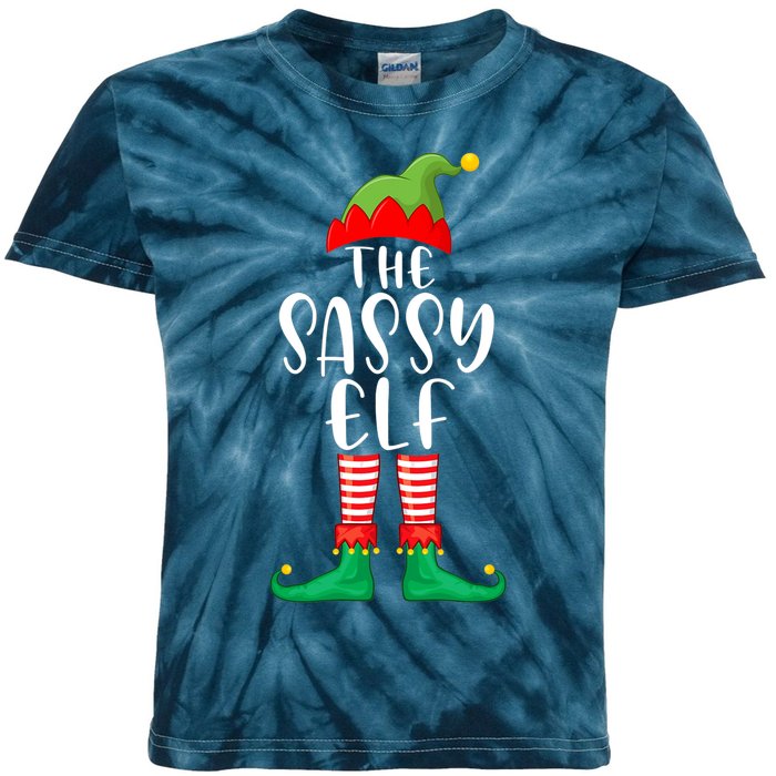 Sassy Elf Matching Family Group Christmas Party Pajama Gift Kids Tie-Dye T-Shirt