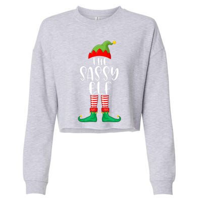 Sassy Elf Matching Family Group Christmas Party Pajama Gift Cropped Pullover Crew