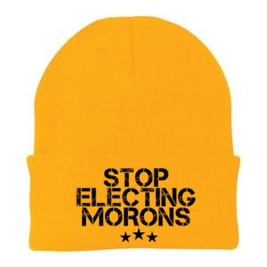 Stop Electing Morons Funny Sarcasm Quotes Stupid Person Knit Cap Winter Beanie