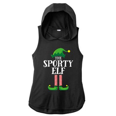 Sporty Elf Matching Family Group Christmas Party Ladies PosiCharge Tri-Blend Wicking Draft Hoodie Tank