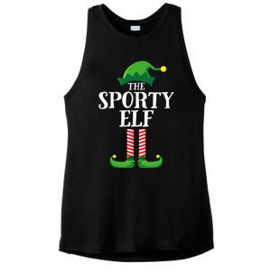 Sporty Elf Matching Family Group Christmas Party Ladies PosiCharge Tri-Blend Wicking Tank