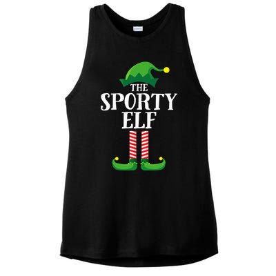 Sporty Elf Matching Family Group Christmas Party Ladies PosiCharge Tri-Blend Wicking Tank