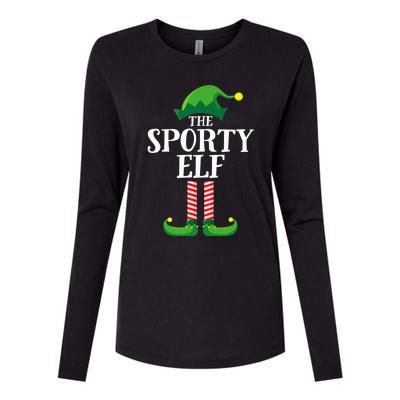 Sporty Elf Matching Family Group Christmas Party Womens Cotton Relaxed Long Sleeve T-Shirt