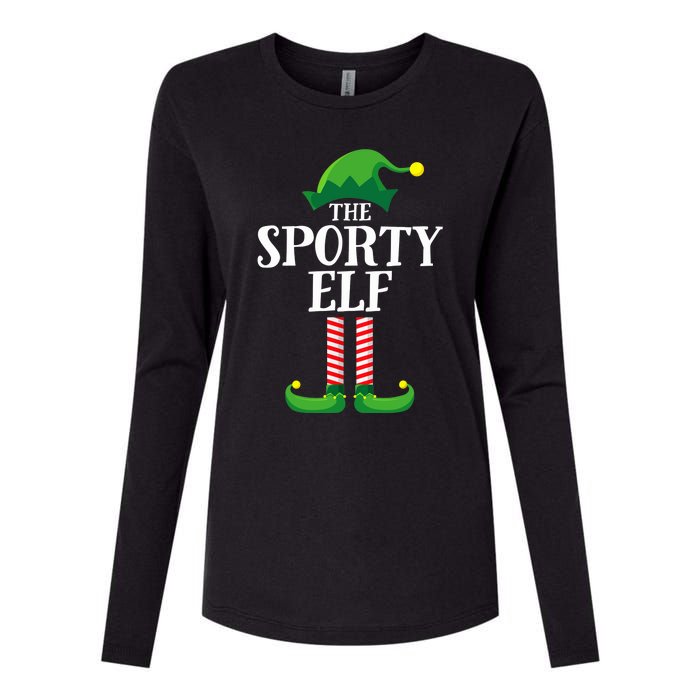 Sporty Elf Matching Family Group Christmas Party Womens Cotton Relaxed Long Sleeve T-Shirt